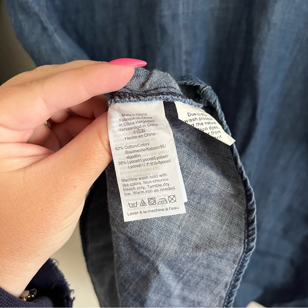 Madewell Denim Lilyblossom Button Front Dress NWT Sz 4 - Picture 7 of 8